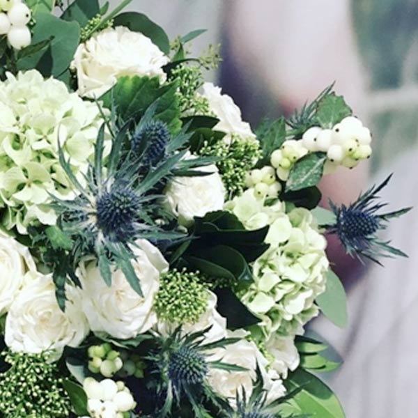 Bouquet Champêtre Bleu & Blanc.