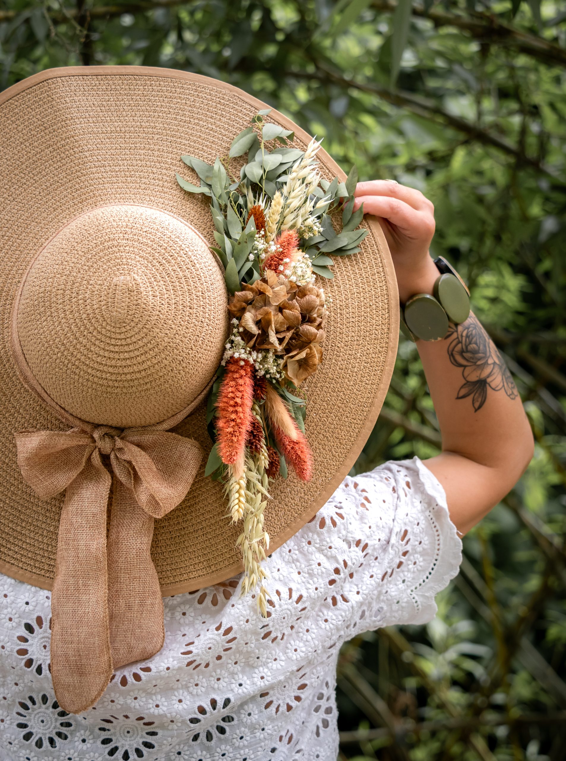 chapeau fleuri "Terra Cotta d'été "