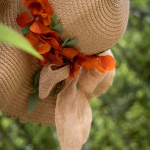 chapeau fleuri "Terra cotta"