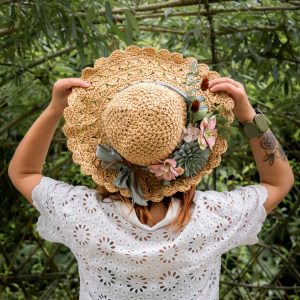 chapeau fleuri "Succulente"