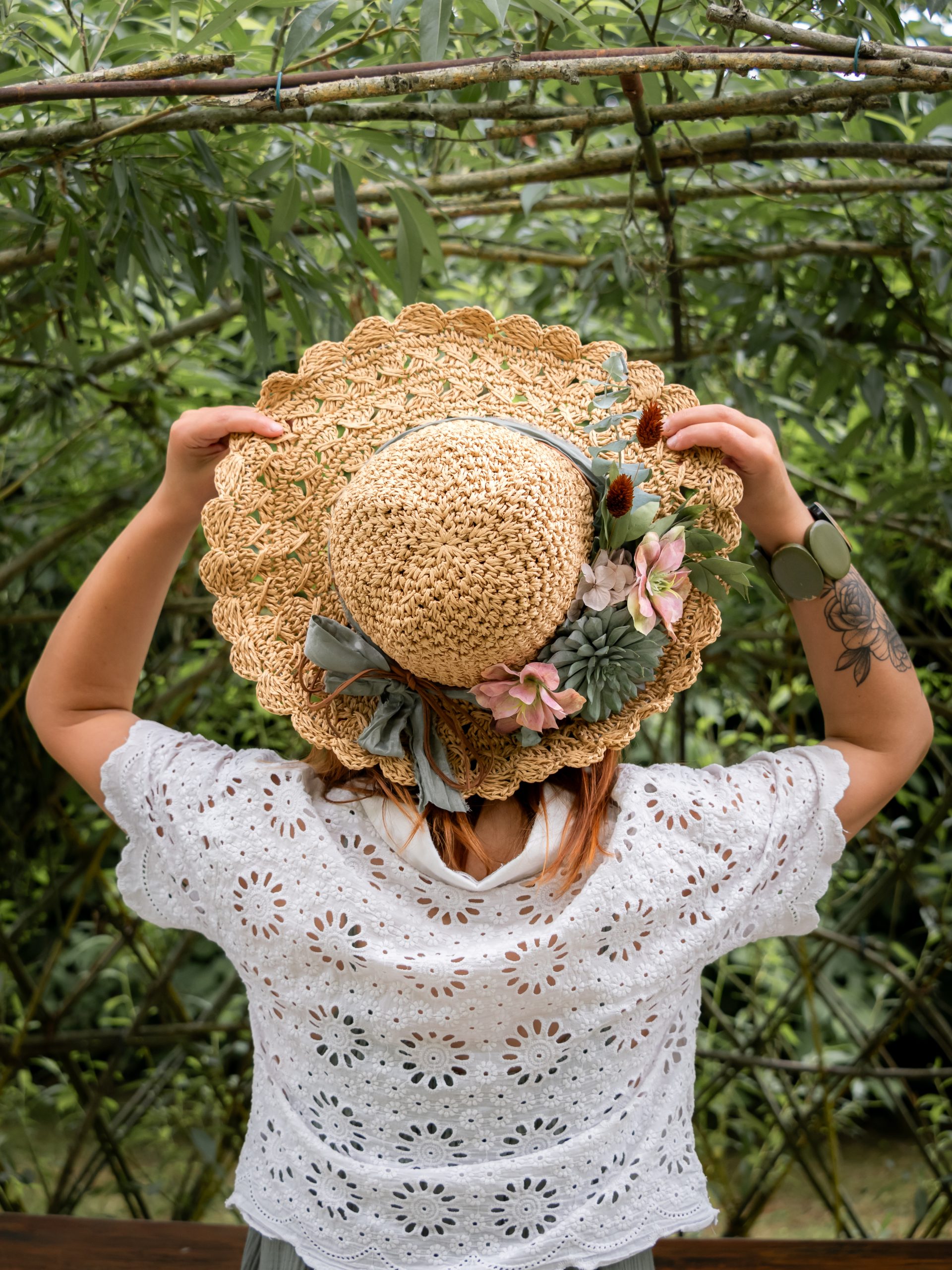 chapeau fleuri "Succulente"