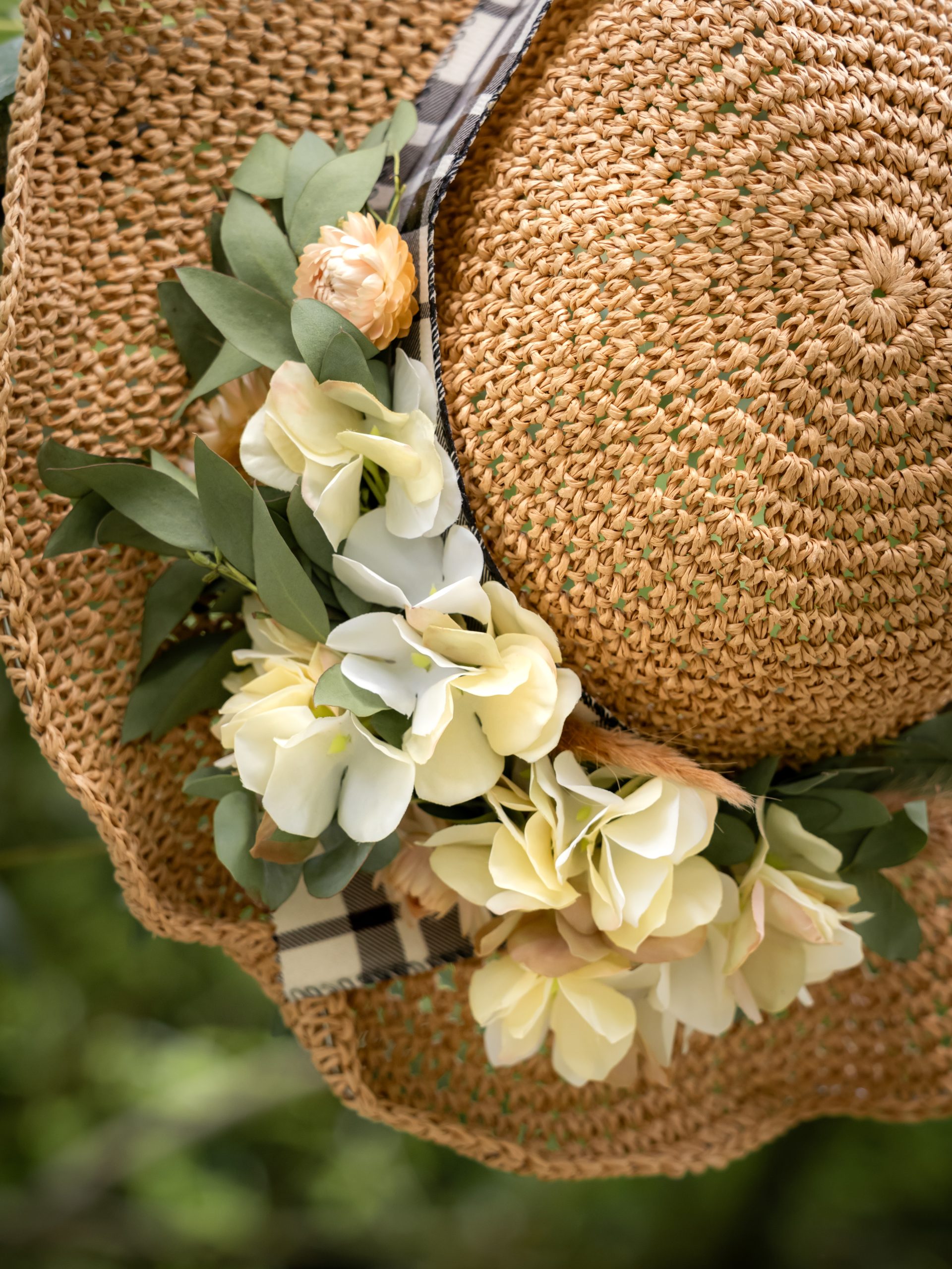 chapeau fleuri "hortensia"